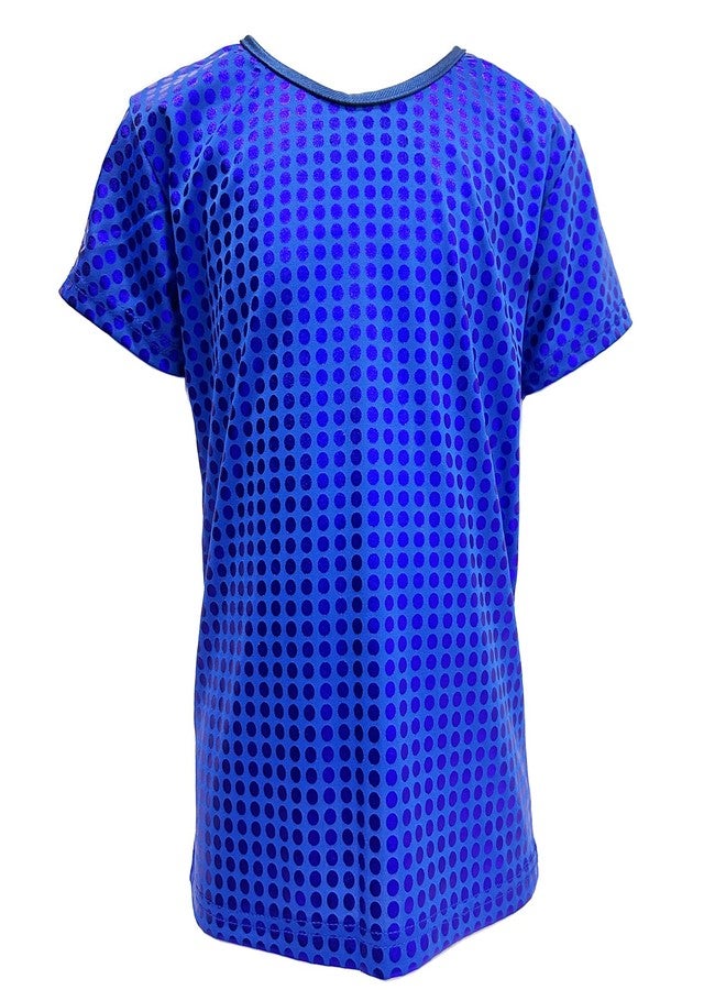 TAIKMD Kids Girls Boys Sparkly Sequined Hip Hop Jazz Dance T-Shirt Short Sleeves Loose Top Shirt Performance Festival Party Cosplay Costum (6-10, Blue) - Image 1